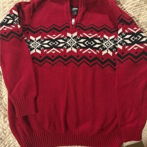 Urban Outfitters Red and Black Zip-Up Sweater